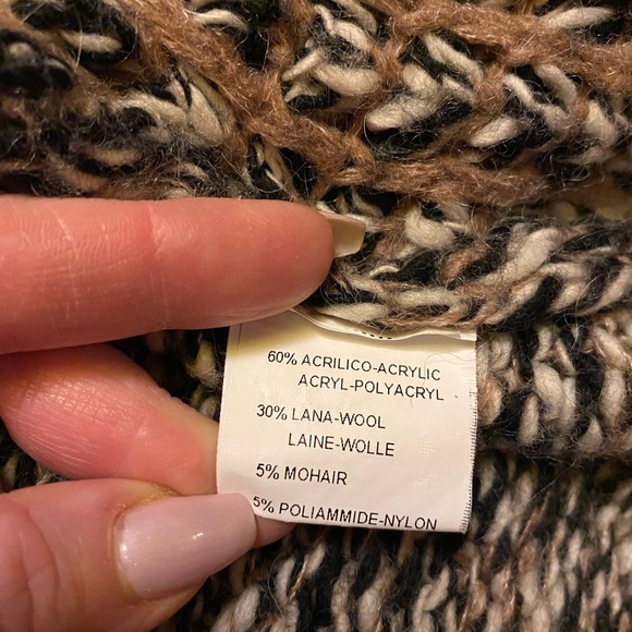 La Fée Maraboutée, eu size 1 brown knit blend gilet with 3/4 length sleeves - Picture 4 of 6